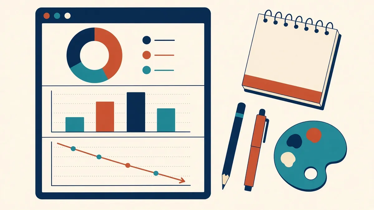 A simple dashboard with charts for on-time delivery, review comments and rework