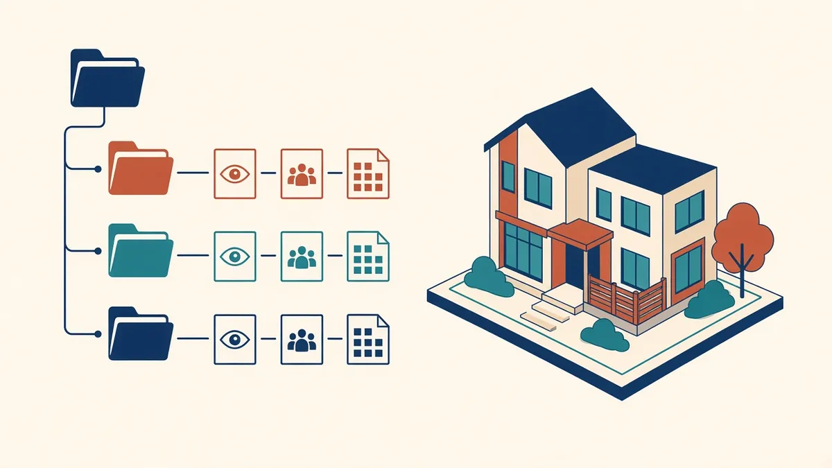 An organised Revit project browser with view templates, families and sheets neatly grouped